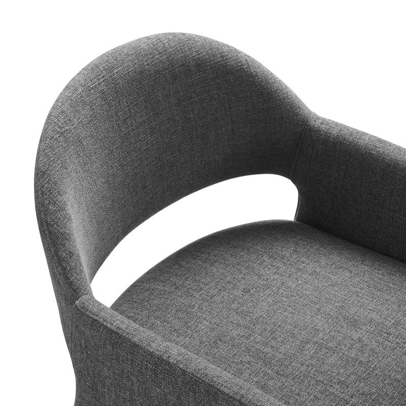 Fauteuil de salle à manger rembourré Talia, Gris anthracite