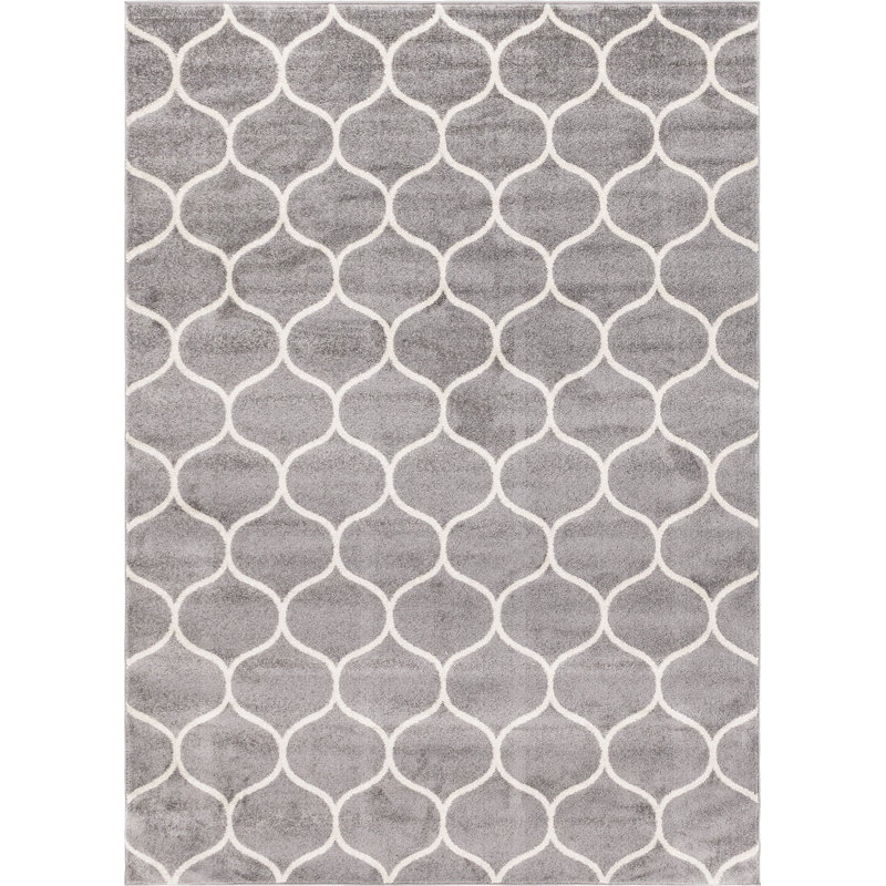 Tapis contemporain Tellaro couleur cendré, Rectangle 8 pi x 11 pi