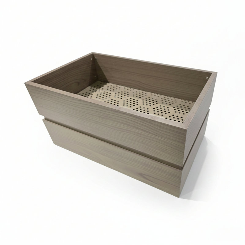 Rectanglar Terrace Planter Short, Ash Brown, 9.5" H x 18" W x 11" D