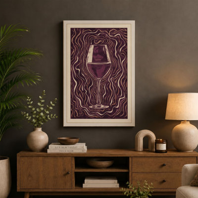 Wine Glass in Motion Minimalist - Wrapped Canvas