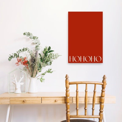 Hohoho Elegant Minimalist Modern Winter Wall Art Print 1 Piece Wrapped Canvas Wall Art