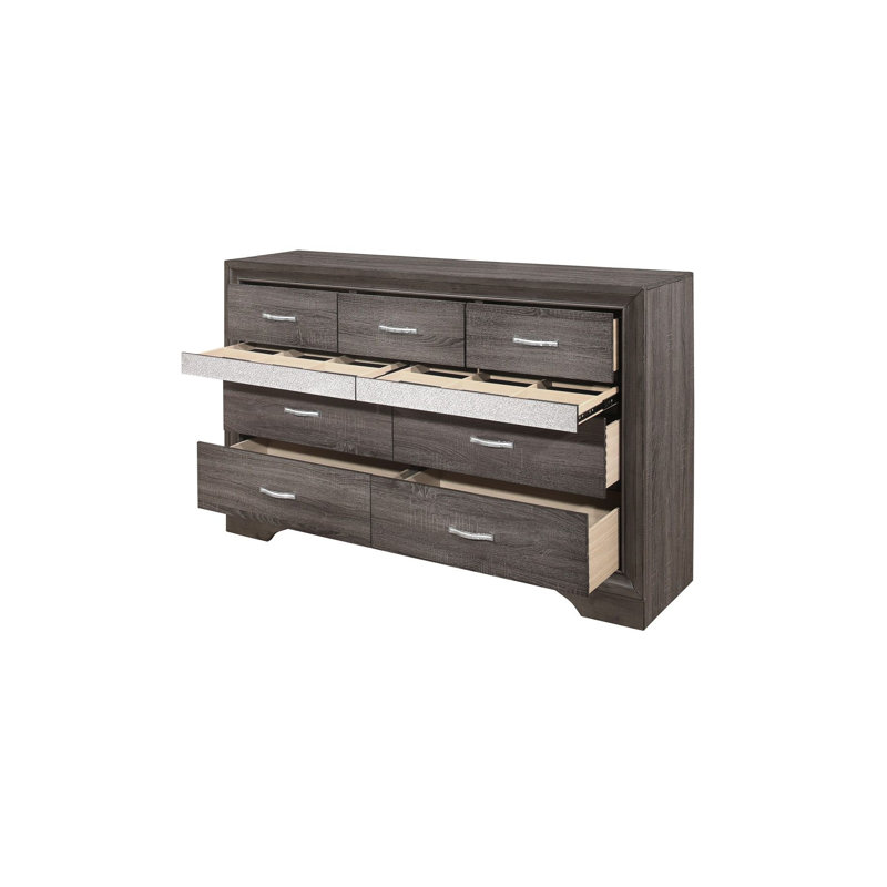 Lit plateforme avec rangement en cuir Jarya 5-1_Betta, gris, Très grand