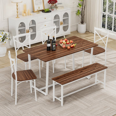 6 Pieces Dining Set Ideal For Kitchen, Breakfast Nook And Living Room, Offering Comfort And Style For Various Occasions