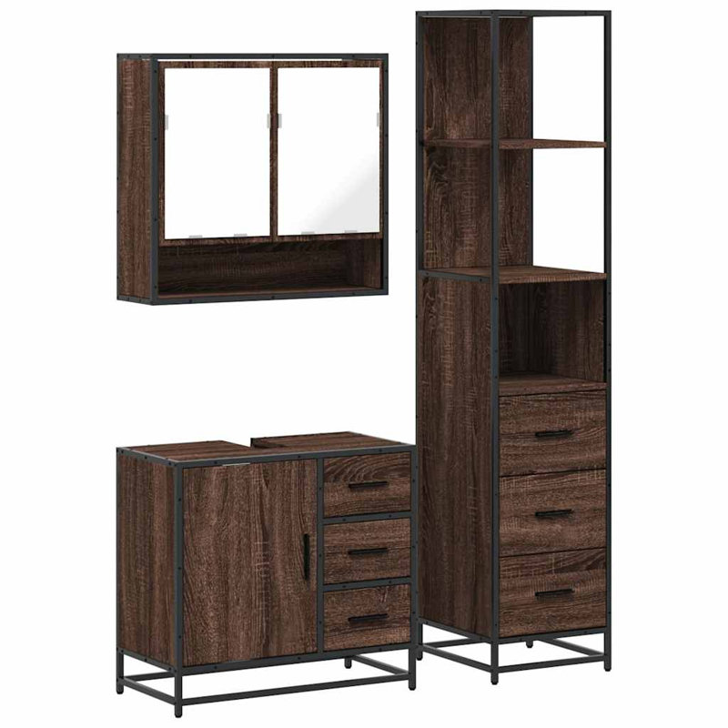 Bathroom Furniture Suite, Brown Oak