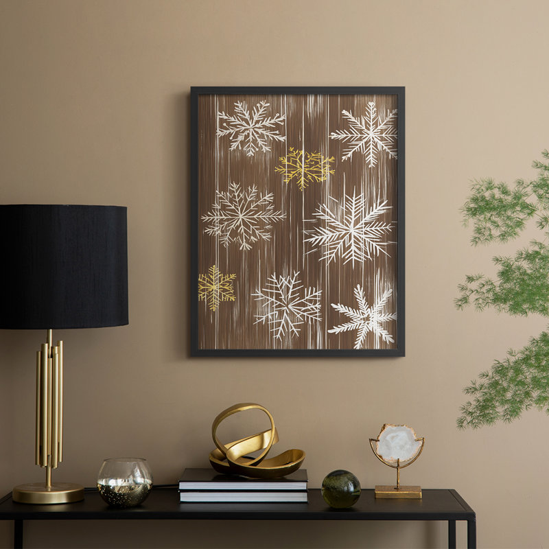 Reproduction d'art encadrée «Christmas Holiday» - bois massif, H 11 po x l 9 po, Noir, noir, noir, noir