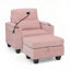 Canapé inclinable simple avec dossier réglable manuellement, port de charge USB sur le côté de l'accoudoir et repose-pieds de rangement assorti-619314030