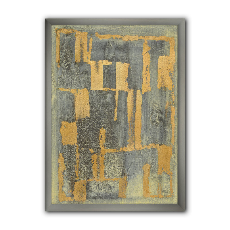 Glam Metallic Form II - reproduction d'art sur toile encadrée, H 40 po x l 30 po x P 1,5 po, Cadre argenté
