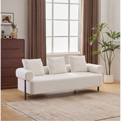 Canapé 78 pouces 78 po Beige Boucle