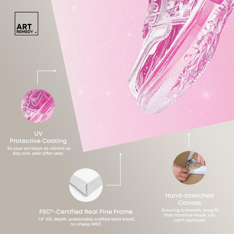 «Clear Crystal Sneaker Canvas» par Rose , Toile tendue, H 12 po x l 12 po