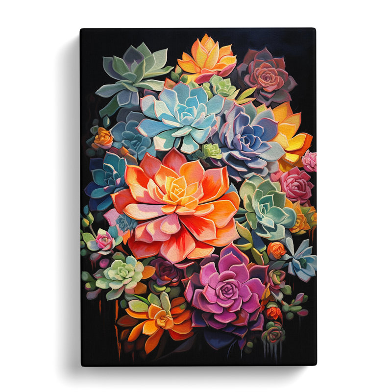 Succulent Action - Wrapped Canvas, 60cm H x 40cm W x 3cm D