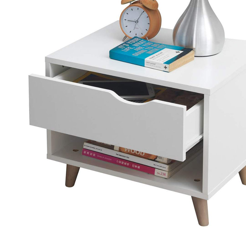 Reagan 50cm W Manufactured Wood Bedside Table
