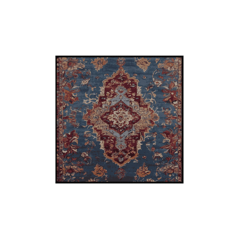 Machine Washable Black Area Rug, Square 6'