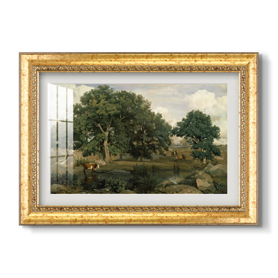 Forêt de Fontainebleau, 1846 - Jean-Baptiste-Camille Corot - Estampe encadrée sur mesure