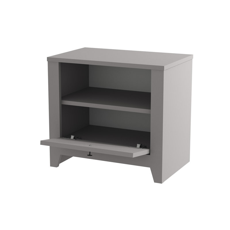 55cm W Manufactured Wood Bedside Table, Grey