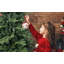 Arbre de Noël vert 6,5 pi en PVC + PE avec 2142 pointes - Arbre à charnières plein et luxuriant avec support en métal, assemblage facile, conception d'aiguille mixte réaliste-2024828847