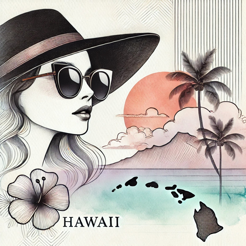 «Hawaiian Island Elegance», art mural sur toile tendue, H 20 po x l 20 po