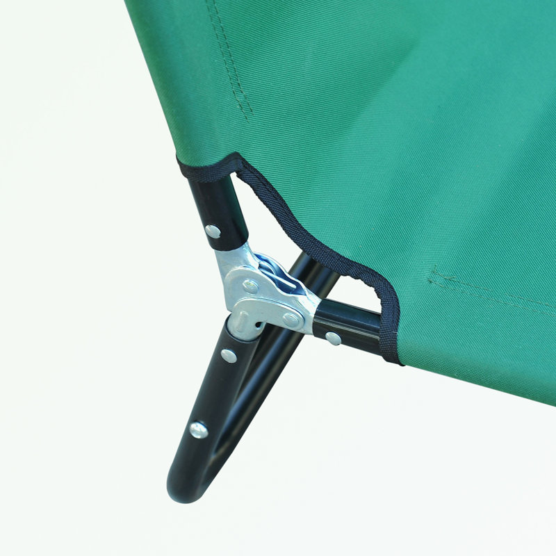 Outdoor Folding Lounge armless Chair with sturdy legs, Black, Green