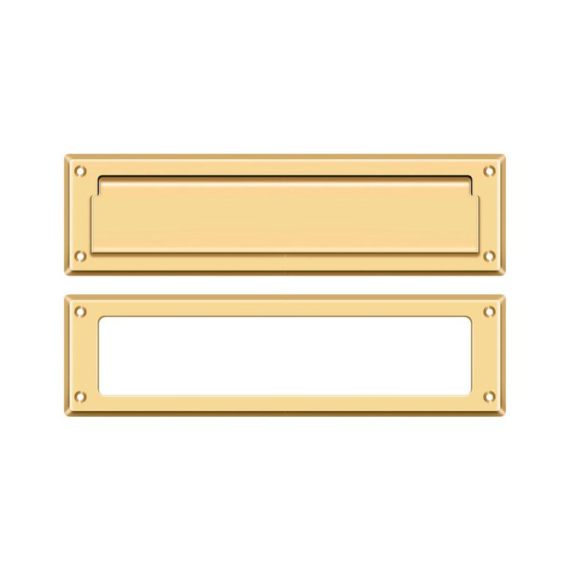 Brass Mail Slot, 3.625" H x 13.125" W x 0.5625" D, PVD Polished Brass