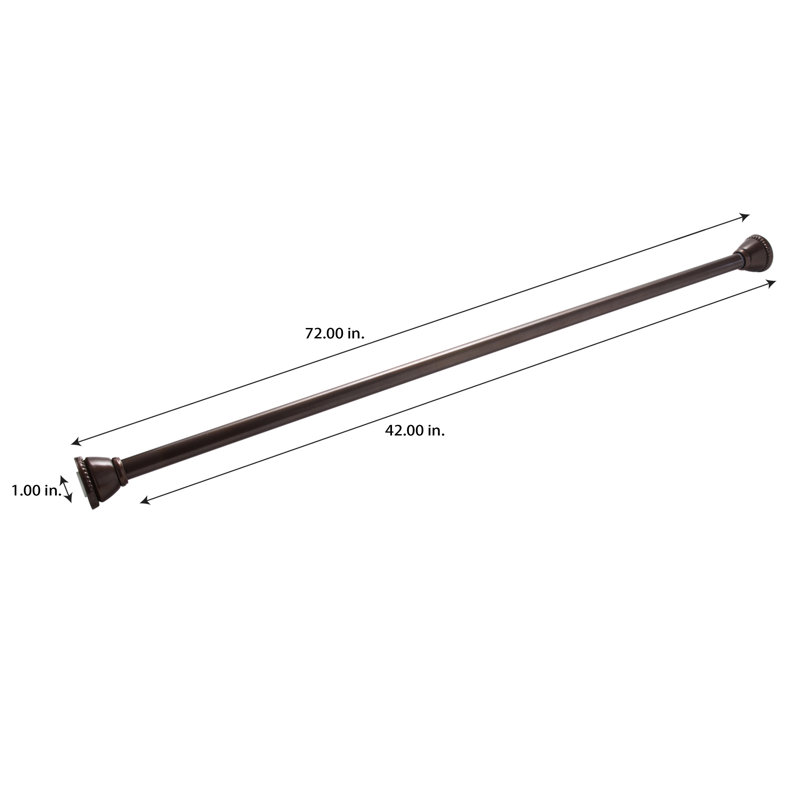 Bronze Adjustable Tension Shower Rod 42"-72"
