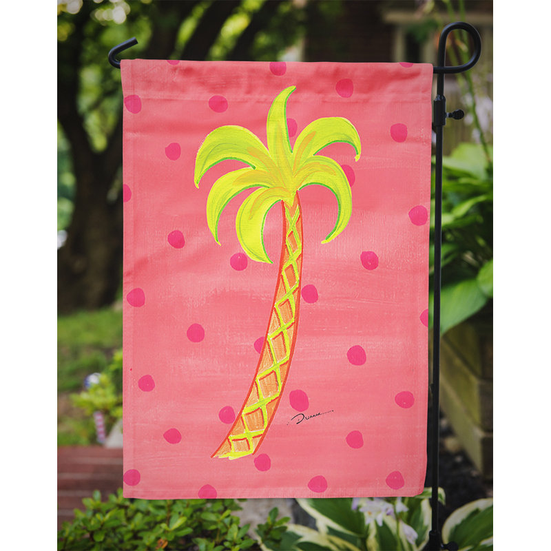 Drapeau de jardin 2 côtés palmier tree, Corail