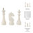 Decorative Chess Figurines Set Polyresin Sculptural Design Home Office Living Room Display Set Of 3 - 16", 14", 13" White