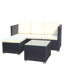 Ensemble de canapé d'extérieur en osier et table basse 5 pièces, ensemble de meubles de patio et canapé d'extérieur (coussin beige)