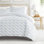 Ensemble de literie réversible 8 pièces - Housse de couette à motif, insert d'édredon et ensemble de draps unis