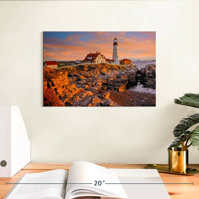 Rocky shore lighthouse Aletra, H 8 po x l 12 po