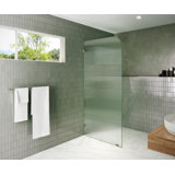 Aurora 34 in. x 78 in. Fully Frameless Fluted Radius Single Fixed Shower Panel