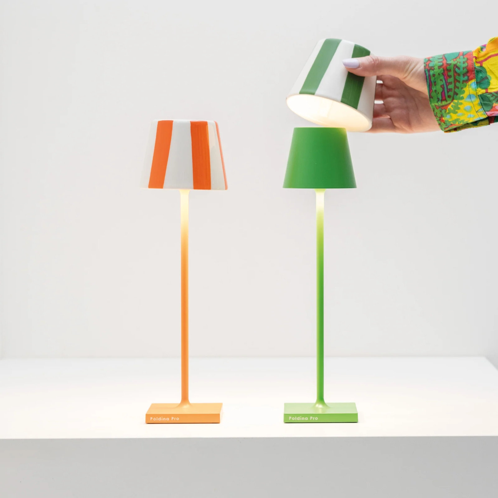 Poldina Pro Lido Lamp Shade, Green Stripes