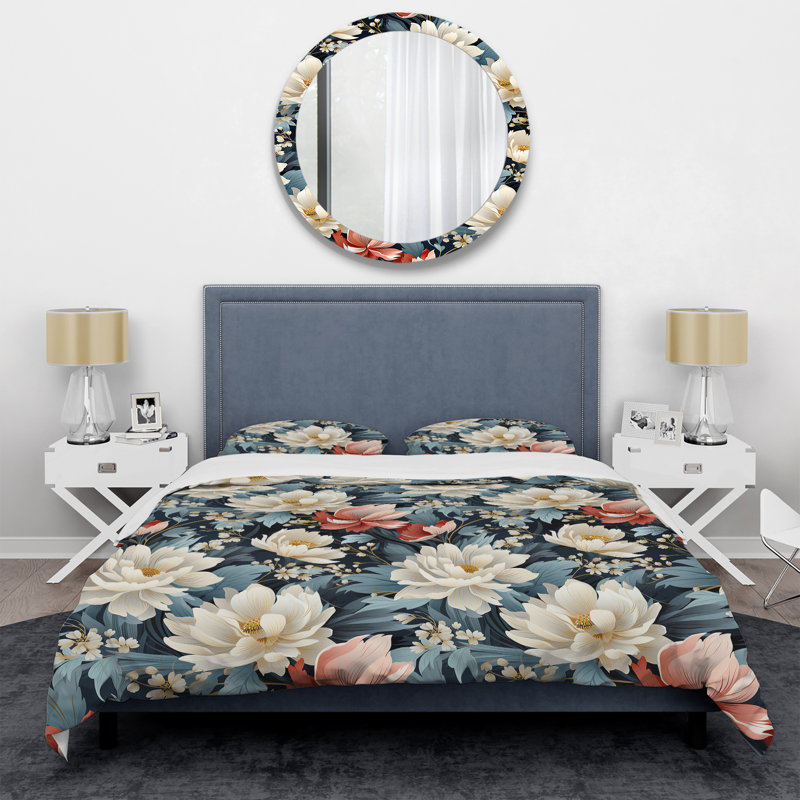 Ensemble de housse de couette Subdued Enchantment Moody, Housse de couette simple + 1 taie décorative stan