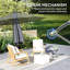 Parasol en porte-à-faux 9,5 pi avec sangle de vent, housse, UPF50 +, gris