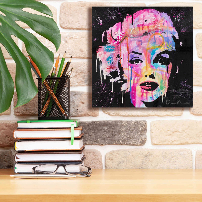 «Marilyn Monroe» par Dean Russo, art mural sur toile, H 12 po x l 12 po x P 0,75 po