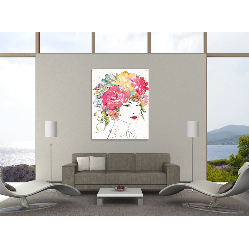 «Floral Chiffres I», toile tendue par Anne Tavoletti, H 25 po x l 20 po x P 1,5 po