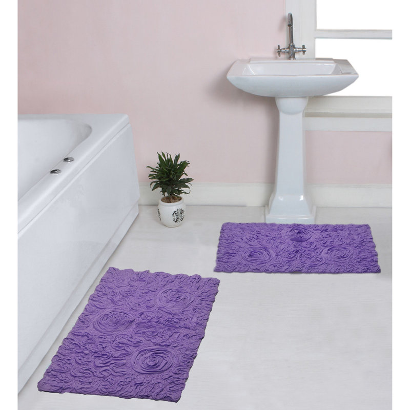 Tapis de bain 100% coton (ensemble de 2), Mauve