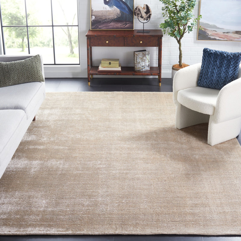 Tapis gris en laine noué à la main Mcelroy, Rectangle 8 pi x 10 pi