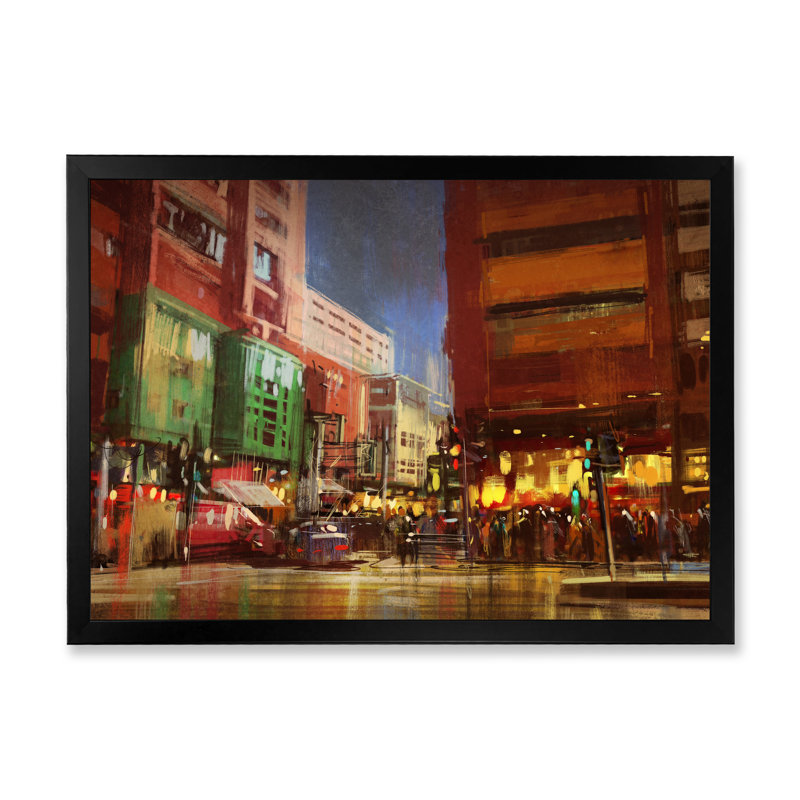 «Video Game Grunge City of Tom Demain», reproduction sur toile, H 16 po x l 32 po x P 1 po, Cadre d'angle fermé noir