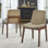 Chaise d'appoint en bois massif brun clair Buharkent