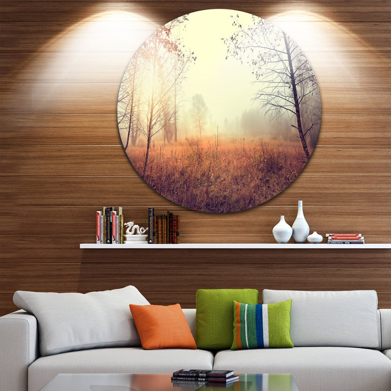 36" Round Natural Landscape Metal Wall Art