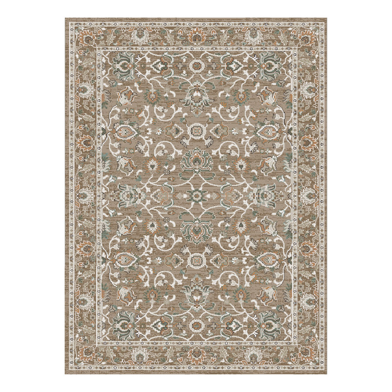 Plymouth Scarlett Brown Traditional Oriental Area Rug, Rectangle 5'3" x 7'2"