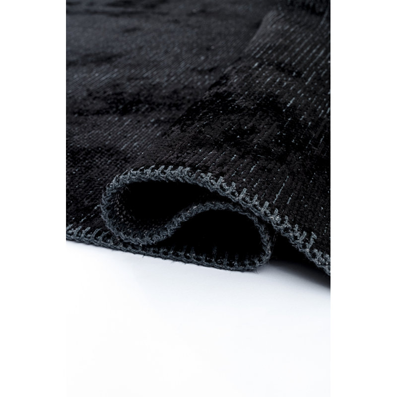Rapture Gray/Black Abstract Luxury Area Rug, Rectangle 7'10" x 11'2"