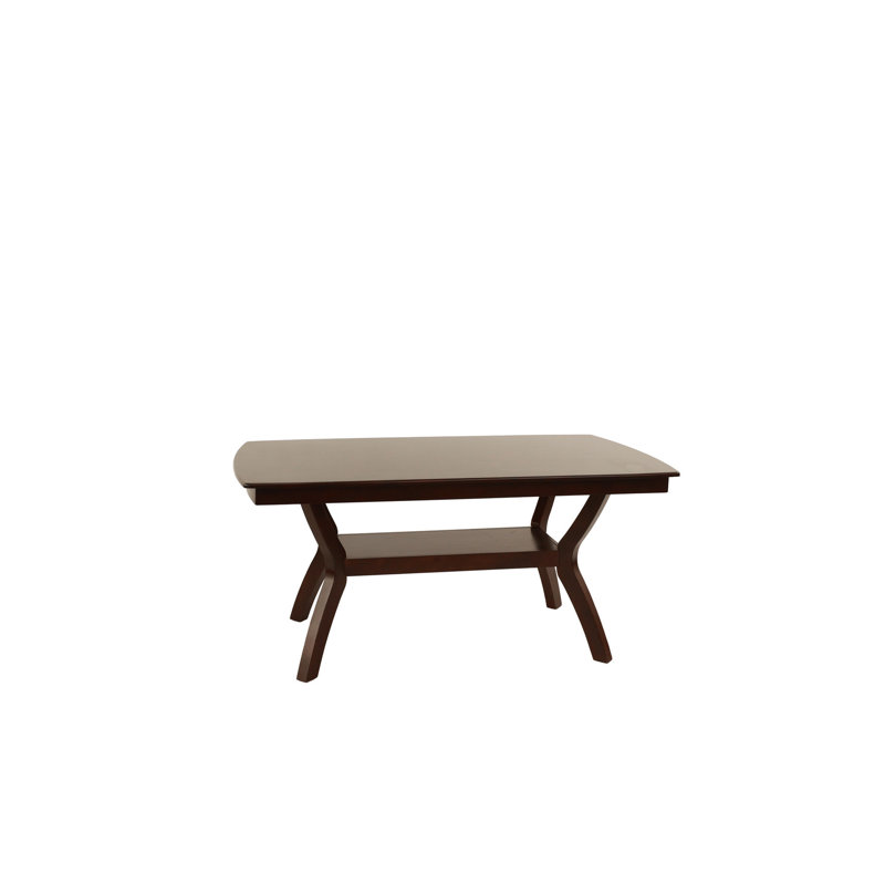 Table rectangulaire contemporaine avec étagère - Finition en bois massif moderne pour la salle à manger