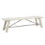 Banc de salle à manger en bois massif avec supports en métal, ornement blanc délavé, capacité maximale de 400 lb et banc combiné, décoration, sièges 3, limite de poids-1576449016