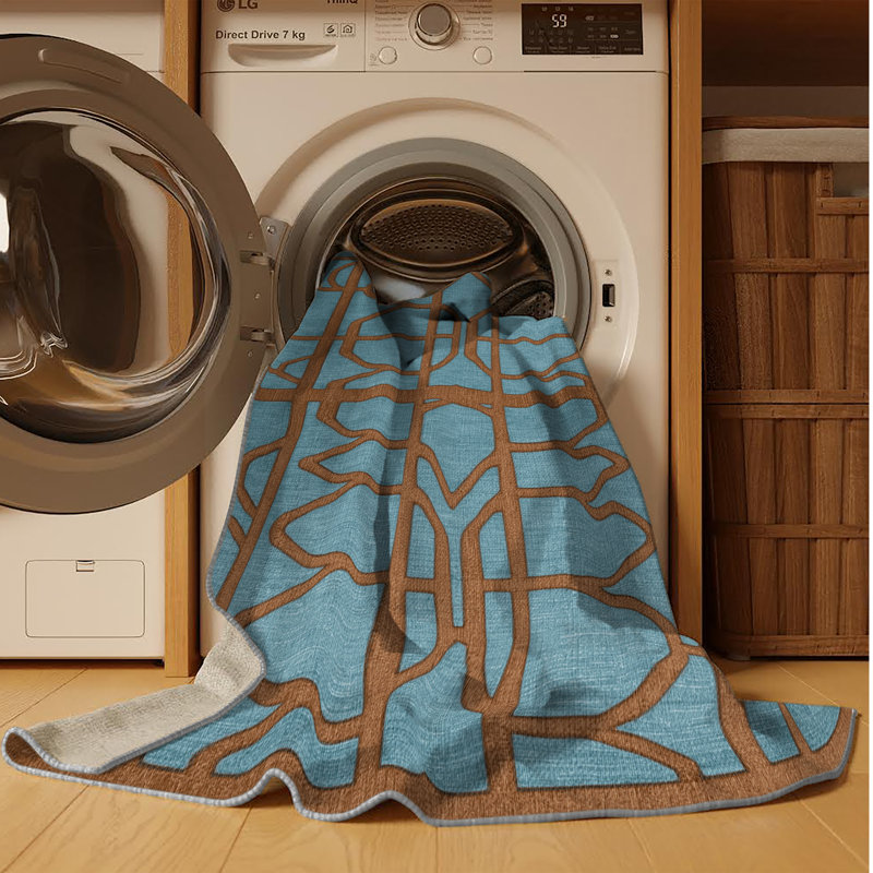 Tapis vert en treillis lavable à la machine, Carré 8 pi