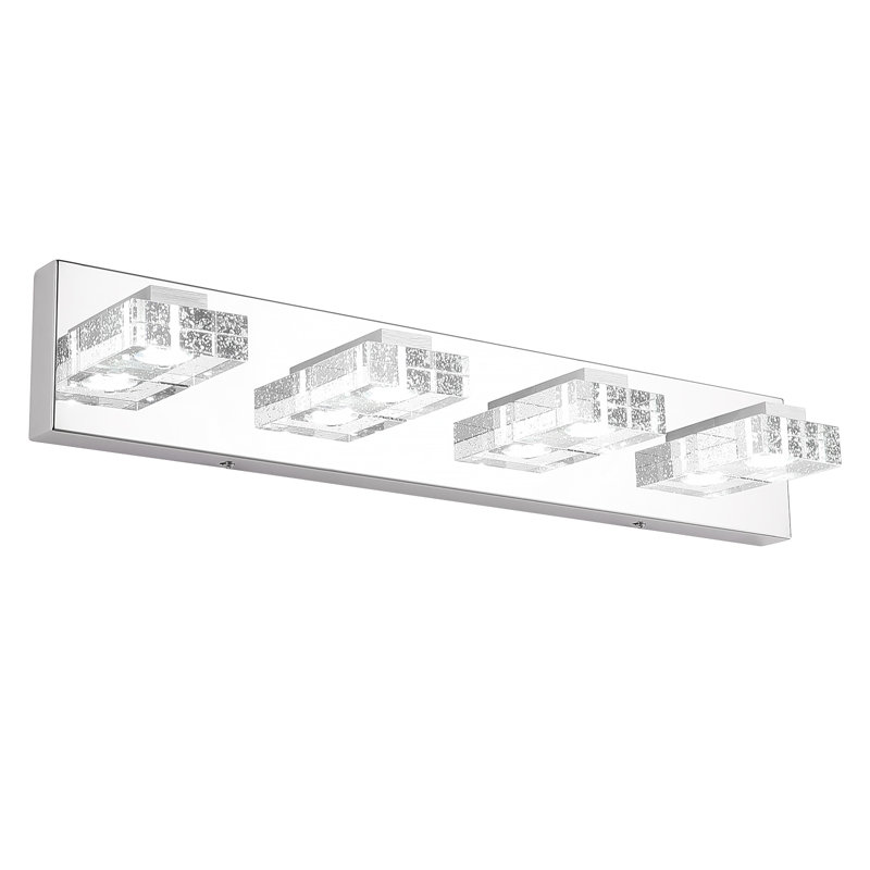 Éclairage de meuble-lavabo à DEL à intensité variable réglable 5CCT avec finition chromée, 4