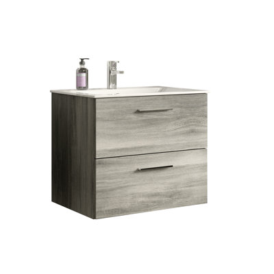 Heidje 600mm Single Bathroom Vanity with Semi -recessed Ceramic Basin