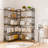 Bookshelf 5 Tiers , Corner Bookcase With Baffles, 70''x47''x44'' Large Industrial Wooden Bookcase With Metal Frame, L Shaped Bookshelf For Living Room, Home Office, Rustic Brown