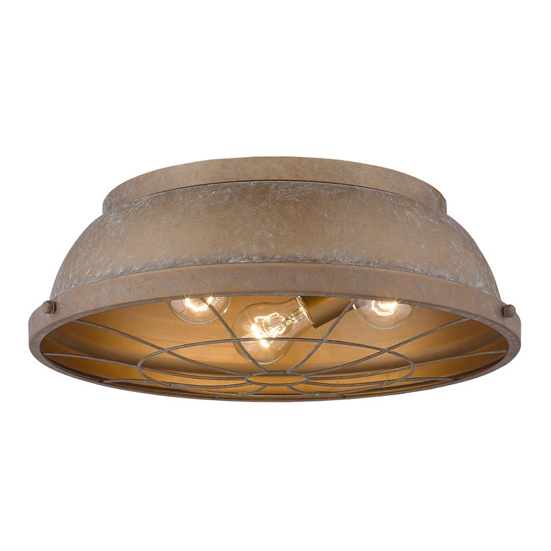Skye Steel Flush Mount, Copper Patina