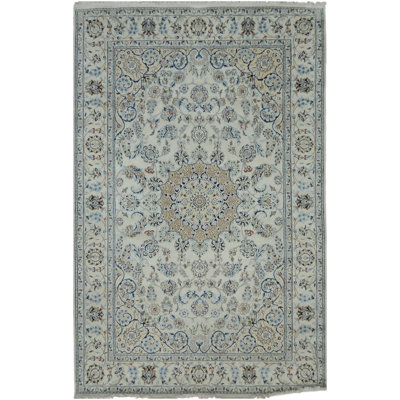 Bat?han One-of-a-Kind Rectangle 6' X 9'2" New Age Area Rug in Ivory/Blue/Gray