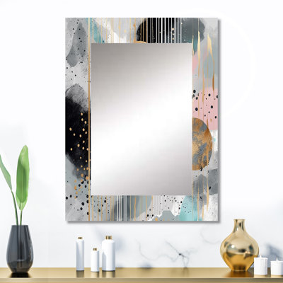 Grand miroir mural gris et doré pastel Melody I - Shapes